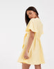 Vero Moda Petite crinkle textured woven tie front mini dress in golden yellow