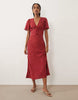 Nobody's Child Faith v-neck flutter sleeve midi dress in red floral