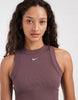 Nike Chill ribbed tank dress in brown