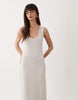 lightweight boucle scoop maxi dress in stone