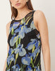 racer neck smock maxi dress in dark based floral