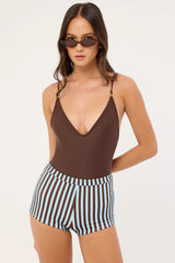 Lioness Bloom Booty Short Chocolate Sea Stripe