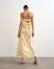 Topshop cowl back bandeau midi dress in buttermilk