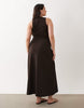 Curve scoop neck maxi dress in chocolate