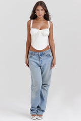 white lace back corset