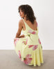 Miss Selfridge cowl neck mini dress with asymmetric hem in flower print