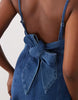 ASOS LUXE denim midi dress with heart bust detail