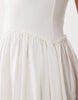 scoop neck midi dress with ribbed bodice and poplin skirt in white