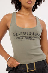 Neovision Backlash Racer Tank Top Khaki Green