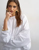 Topshop jersey cuffed sleeves t-shirt dress in white
