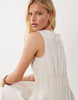 ARKET cotton rich seersucker cinched waist midi dress in white