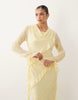 Daska chiffon high cowl neck frill detail maxi dress in lemon