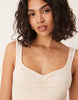 crinkle sweetheart neck midi dress in stone