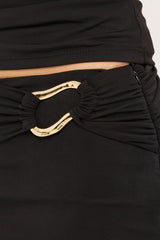 Luck & Trouble Amira Hardware Jersey Mini Skirt Black