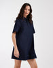 denim swing polo shirt dress in rinse