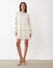 YAS floral lace ruffle detail mini dress in cream