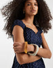 Hollister milkmaid mini dress in navy polka dots