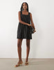 Abercrombie & Fitch square neck flowy mini dress in black