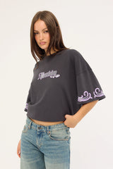 Neovision Grime Relaxed Fit Baby Tee Washed Black