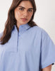 Curve poplin relaxed short sleeve mini dress in dusky blue