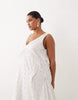 ARRANGE Curve broderie tiered maxi dress in White