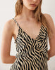 Esmée strappy maxi beach dress with ruffle detail in cream zebra