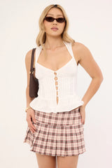Motel Casini Skirt Pink Check