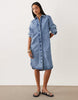 denim shirt midi dress in acid wash