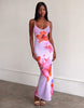 Tiger Mist Alaina cami slinky mesh maxi dress in lilac floral