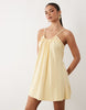 low scoop back mini cami dress buttermilk yellow