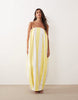 ARRANGE pleat detail cocoon bandeau maxi dress in yellow stripe
