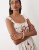 Miss Selfridge lace insert embroidered maxi dress in white
