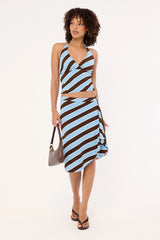 Motel Haya Top Retro Stripe Blue