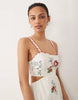 Abercrombie & Fitch premium embroidered A-line maxi dress in white floral