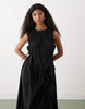 COLLUSION multi channel midi dress in black