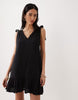 Esmée tie straps beach mini dress in black