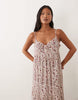 JDY Petite cami maxi dress in red paisley print