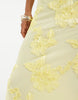 PIECES floral embroidered mesh cami maxi dress in pastel yellow