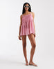 Rita pleated beach cover up in pink