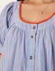 babydoll button down mini dress in blue and red stripes