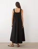 square neck lace trim midaxi sundress in chocolate