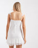 Hollister lace ruffle trim mini dress in white