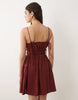 Faith beach shirred mini sundress in burgundy