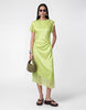 Noisy May satin maxi dress with lace details in green