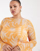 Never Fully Dressed Plus Cairo reversible mesh midaxi dress in orange sol print