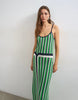 Topshop knit stripe maxi dress in blue and green