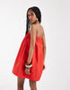 strapless trapeze mini dress in red