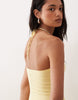 drop waist halter neck sundress in yellow