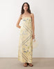 strapless maxi dress in floral print