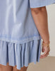 Curve hybrid t-shirt mini dress in washed denim blue
